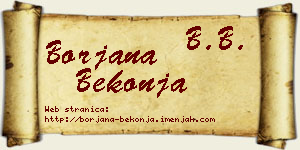 Borjana Bekonja vizit kartica